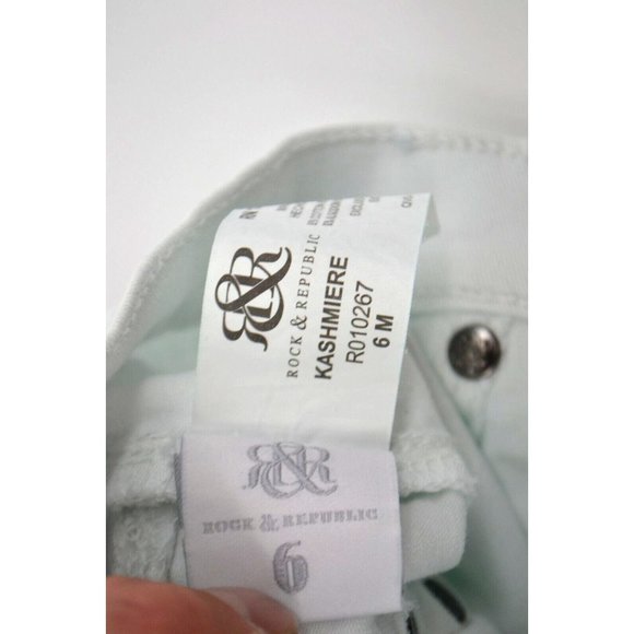 ROCK & REPUBLIC Women's Kashmiere Denim Shorts SIZE 6 Light Sage Green - Picture 6 of 6